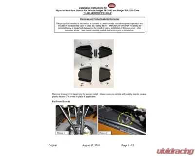 Trail Armor iMpact A-Arm Guards Polaris Ranger 2018-2020 - TA_TA011ARMIMP-PR1000C