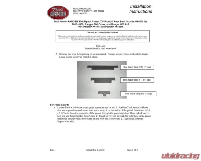Trail Armor iMpact A-Arm CV Front & Rear Boot Guards Polaris Ranger 800 | 800 Crew 2010-2014 - TA011ARMIMP-PR10