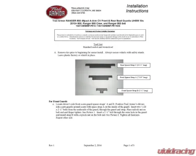 Trail Armor iMpact A-Arm CV Front & Rear Boot Guards Polaris Ranger 800 6x6 2010-2017 - TA011ARMIMP-PR116x6