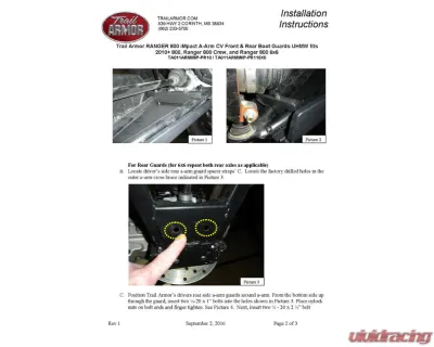 Trail Armor iMpact A-Arm CV Front & Rear Boot Guards Polaris Ranger 800 6x6 2010-2017 - TA011ARMIMP-PR116x6
