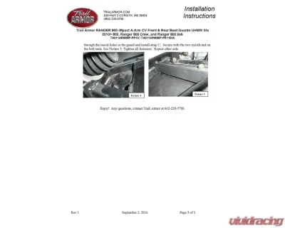 Trail Armor iMpact A-Arm CV Front & Rear Boot Guards Polaris Ranger 800 6x6 2010-2017 - TA011ARMIMP-PR116x6