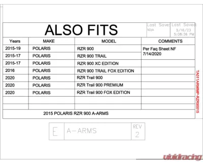 Trail Armor iMpact Front & Rear A-Arm Guards Polaris RZR 900 2015-2020 - TA011ARMIMP-RZR90015