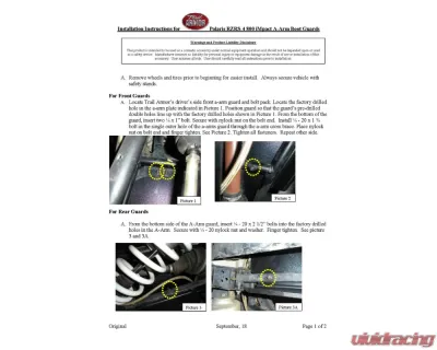 Trail Armor iMpact A-Arm CV Front & Rear Boot Guards Polaris RZR 800 2009-2014 - TA011ARMIMP-RZRS-4