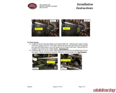 Trail Armor iMpact A-Arm Guards Yamaha Wolverine X2 | X4 850 2018-2024 - TA011ARMIMP-YWX2