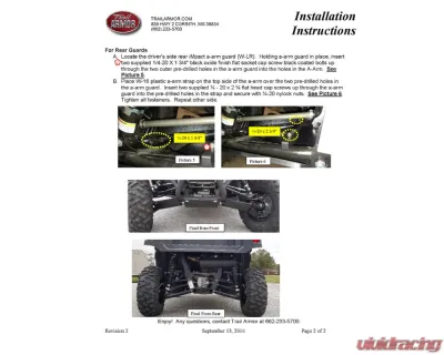 Trail Armor iMpact A-Arm CV Front & Rear Boot Guards Yamaha Wolverine 2016-2018 - TA011ARMIMP-YW