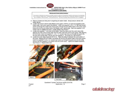 Trail Armor iMpact Front A-Arm Guards Set of 2 Polaris RZR XP 1000 | XP 4 1000 2015-2022 - TA012ARMIMPFG-RZR1000HL