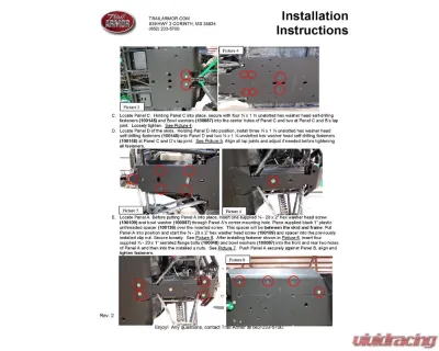 Trail Armor Full Skids w/ Center Arctic Cat Wildcat 1000 | X 2013-2018 - TA012FULLSKID-ACW centers