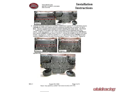 Trail Armor Full Skids w/ Center Can-Am Commander 800 | 1000 2015-2020 - TA012FULLSKID-CAC15 centers