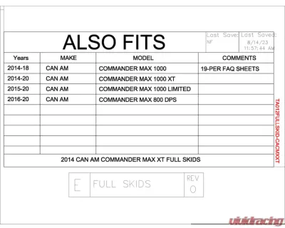 Trail Armor Full Skids w/ Center Can-Am Commander Max 800 | 1000 2014-2020 - TA012FULLSKID-CACMXXT centers