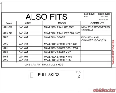 Trail Armor Full Skids w/ Center Can-Am Maverick Trail | Sport 2018-2019 - TA012FULLSKID-CAMTRL centers