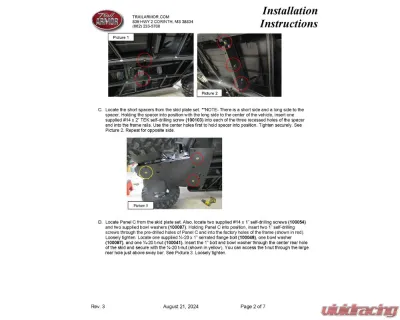 Trail Armor Full Skids w/ Center Can-Am Maverick Trail | Sport 2018-2019 - TA012FULLSKID-CAMTRL centers