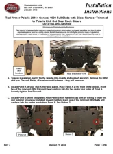 Trail Armor Full Skids w/ Center Polaris General 1000 | 1000 XP 2016-2025                                     - TA012FULLSKID-GEN1000 centers - Image 12
