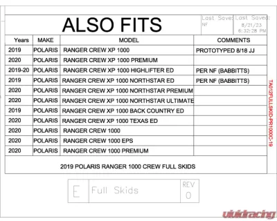 Trail Armor Full Skids Polaris Ranger Crew 2019-2020 - TA_TA012FULLSKID-PR1000C-19
