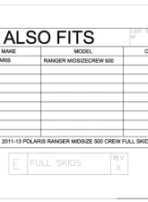 Trail Armor Full Skids w/ Center Polaris Ranger Midsize Crew 500 2011-2013                                     - TA012FULLSKID-PR500C centers - Image 3