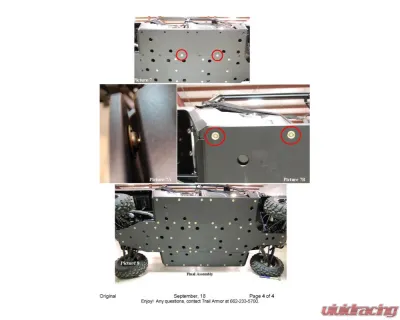 Trail Armor Full Skids w/ Center Polaris Ranger Midsize Crew 570 2014-2021 - TA012FULLSKID-PR570C centers