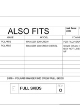 Trail Armor Full Skids w/ Center Polaris Ranger 800 | 900 Crew 2010-2014                                     - TA012FULLSKID-PR800C centers - Image 4