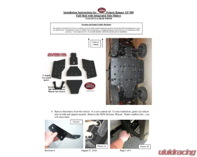 Trail Armor Full Skids w/ Slider Polaris Ranger 2013-2019 - TA012FULLSKID-PR900