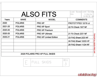 Trail Armor Full Skids w/ Slider Polaris Pro XP 2020-2025 - TA012FULLSKID-PROXP