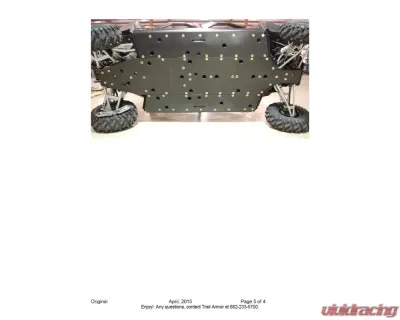Trail Armor Full Skids w/ Center Polaris RZR 4 900 | 4 1000 2015-2020 - TA012FULLSKID-RZR490015 centers