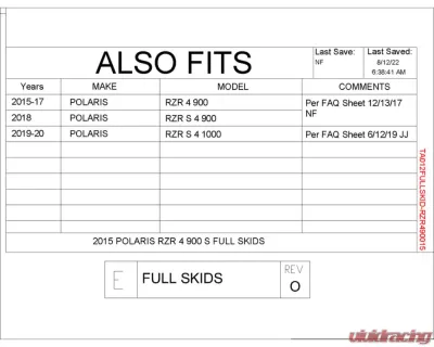 Trail Armor Full Skids w/ Center Polaris RZR 4 900 | 4 1000 2015-2020 - TA012FULLSKID-RZR490015 centers