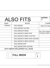 Trail Armor Full Skids w/ Slider Nerfs Yamaha Wolverine 2016-2018                                     - TA012FULLSKID-YW - Image 12