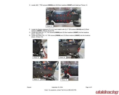 Trail Armor Full Skids w/ Center Polaris RZR XP 4 1000 2024 - TA012FULLSKIDEC-RZR41K-24 centers