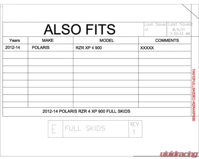 Trail Armor Full Skids w/ Slider Nerfs & Extended Rear Coverage Polaris RZR XP 4 900 2012-2014 - TA012FULLSKIDEC-RZR4XP900