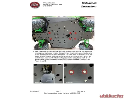 Trail Armor Full Skids w/ Slider Nerfs Kawasaki Teryx 2012-2024 - TA012FULLSKID-KAW4