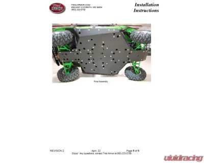 Trail Armor Full Skids w/ Slider Nerfs Kawasaki Teryx 2012-2024 - TA012FULLSKID-KAW4