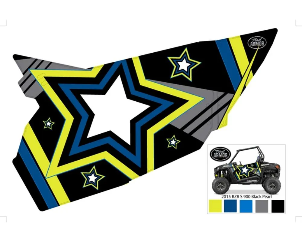 Trail Armor Black Pearl Genx 2 Door Graphics Kit Polaris RZR S 900 EPS 2015 - TA2GXBP900S15
