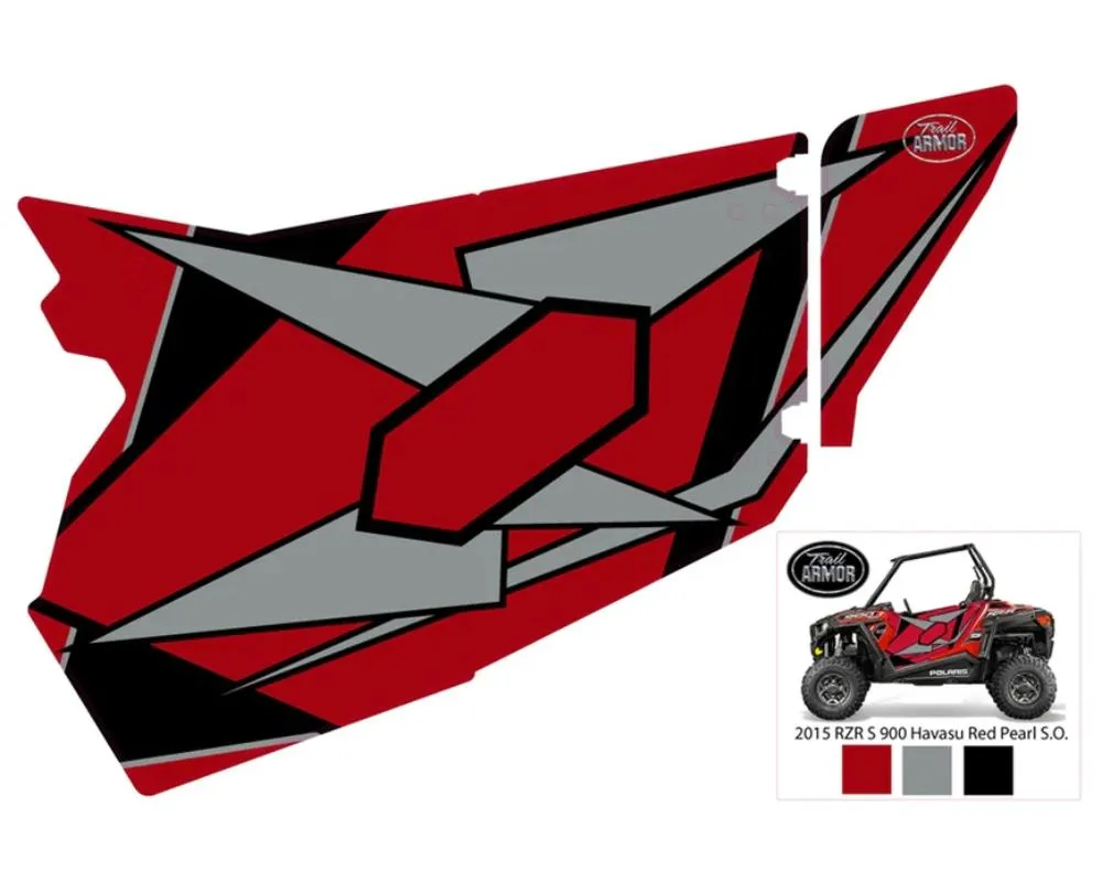 Trail Armor Havasu Red Pearl Genx Slide On 2 Door Graphics Kit Polaris RZR S 900 EPS 2015 - TA2GXSOHR900S15