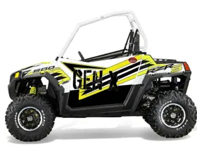 Trail Armor White Lighting  Genx 2 Door Graphics Kit Polaris RZR S 800 LE 2014