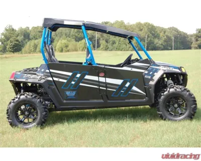 Trail Armor Stealth Black Voodoo Blue Genx 4 Door Graphics Kit Polaris RZR 4 800 LE 2014 - TA4GXSB800S14