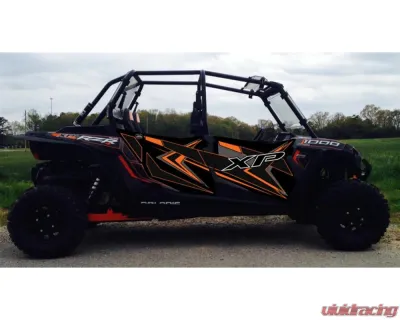 Trail Armor Titanium Matte Black Genx 4 Door Graphics Kit Polaris RZR 4 XP 1000 2014 - TA4GXTMM100014