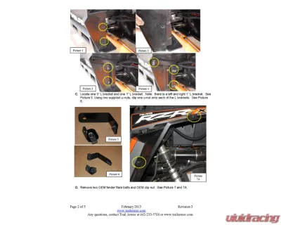 Trail Armor Rear Mud Flap Fender Extensions Polaris RZR XP 1000 | XP Turbo 2014-2018 - TARZRMFFE1000RO