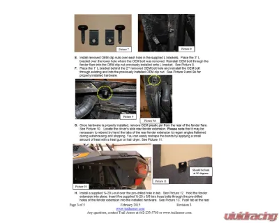 Trail Armor Rear Mud Flap Fender Extensions Polaris RZR XP 1000 | XP Turbo 2014-2018 - TARZRMFFE1000RO
