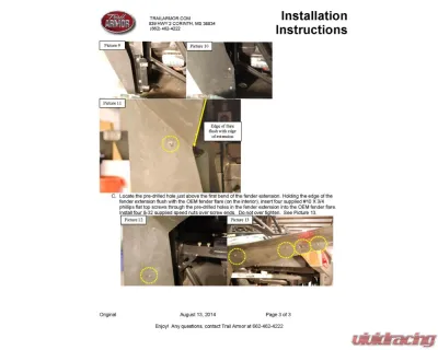 Trail Armor Mud Flap Fender Extensions Polaris RZR | RZR Trail 2015-2020 - TARZRMFFE900S
