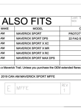 Trail Armor Mud Flap Fender Extensions Can-Am Maverick Sport 2019-2022                                     - TAMFFE-CAMSPORT - Image 9