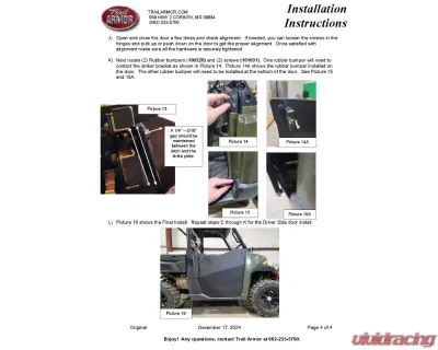 Trail Armor Premium Half Doors Polaris Ranger XP 900 | 1000 2014-2019 - TA001BLK-PR900