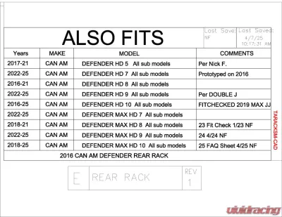 Trail Armor 12" Small Rear Basket Storage Rack for TARACKSM-CAD, Durable Material - TARACKSM-CAD