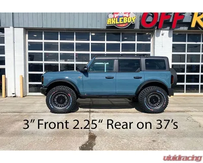 RPG Offroad Black 3.0" Front 2.25" Rear Lift Hoss 3.0 Spring Perch Collar Kit Ford Bronco 2022-2024 - BRBA0041_3.0F2.25R_BK