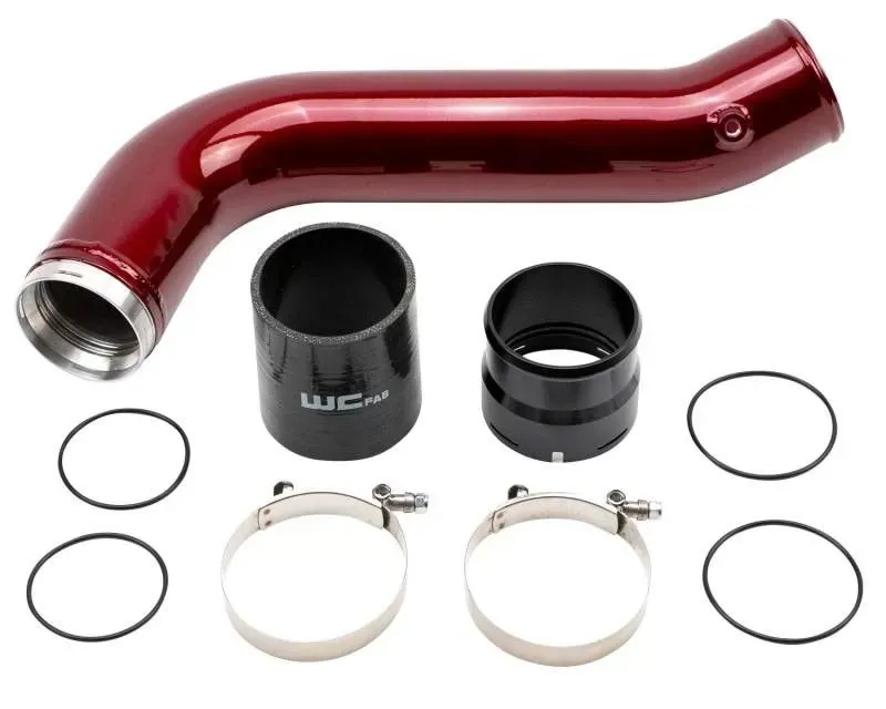 WCFab Passenger Side 3.5 Inch Intercooler Pipe Fluorescent Green Two Stage Powder Coating Duramax L5P 2020+ - WCF100381-FG