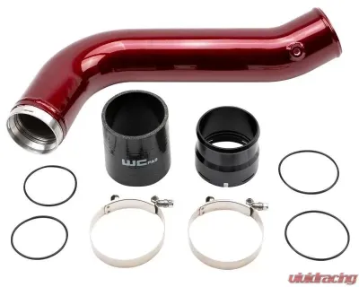 WCFab Passenger Side 3.5 Inch Intercooler Pipe Candy Blue Two Stage Powder Coating Duramax L5P 2020+ - WCF100381-CB