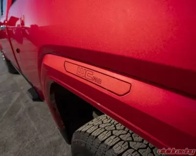 WCFab Fender Flare Billet Marker Light Delete Kit Raw Aluminum Finish with WCFab Logo GMC 2500/3500HD 2020+ - WCF100390