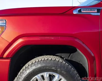 WCFab Fender Flare Billet Marker Light Delete Kit Raw Aluminum Finish with WCFab Logo GMC 2500/3500HD 2020+ - WCF100390