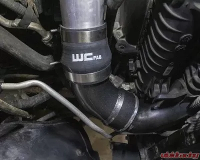 WCFab Passenger Side 3.5 Inch Intercooler Outlet Elbow Kit WCFab Grey Duramax LBZ/LMM 2006-2010 - WCF100466-GRY