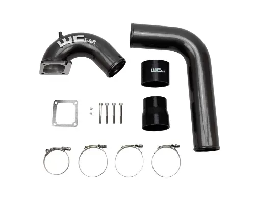 WCFab 2003-2007 5.9L Cummins 3.5 Inch Intake Horn and Driver Side Intercooler Pipe Gloss White Single Stage Powder Coating - WCF100528-GW