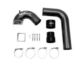 WCFab 2003-2007 5.9L Cummins 3.5 Inch Intake Horn and Driver Side Intercooler Pipe Red Two Stage Powder Coating