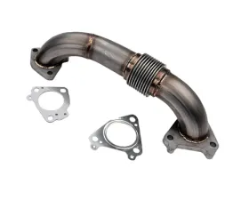 WCFab 2001-2016 Duramax 2 Inch Stainless Passenger Side Up Pipe w/ GasketsTwin Turbo Only