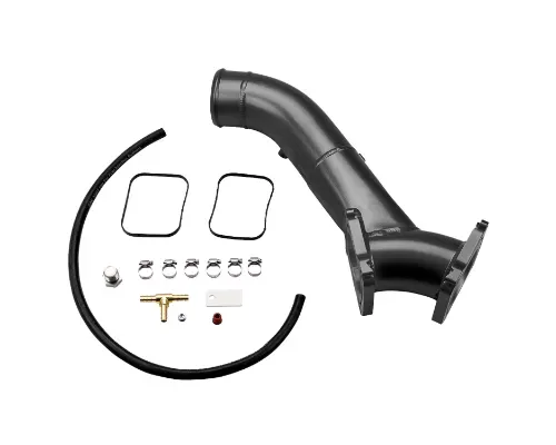 WCFab 3inch Grey Y-Bridge Kit Chevrolet Duramax LB7 S300/S400 Single Turbo 2001-2004 - WCF100615-GRY